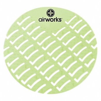 AIR WORKS UrinalScreen Round Green HerbalMint PK60, 5MYU4
