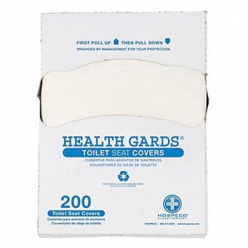 HEALTH GARDS Toilet Seat Cover 200 Sheets PK25, 391T94