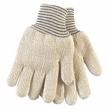 MCR SAFETY Heat-Resistant Gloves L Brown/White PK12, 392D32
