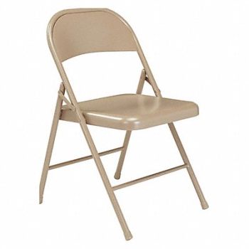 NATIONAL PUBLIC SEATING Commercialine Folding Chair Stl Tan PK4, 393F16
