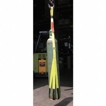 LIFT-ALL GasBottleSling Ylw Vertical NylonWebbing, 39A386