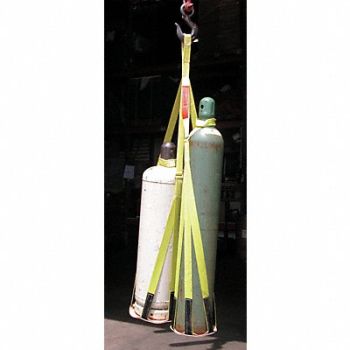 LIFT-ALL GasBottleSlng Ylw Vrtcl PolyesterWebbing, 39A387