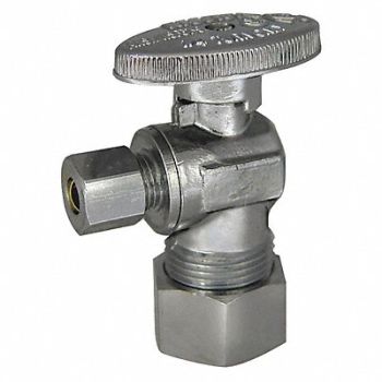 KISSLER Angle Stop Valve Brass Compression 1/4in, 39AP74