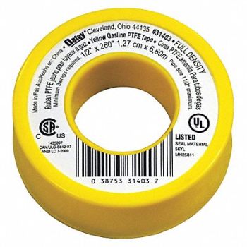 OATEY Thread Sealant Tape 1/2 W Yellow, 39AT48