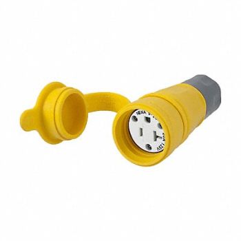 HUBBELL Watertight Conn 5-20R 20A 125VAC Yellow, 39AW21