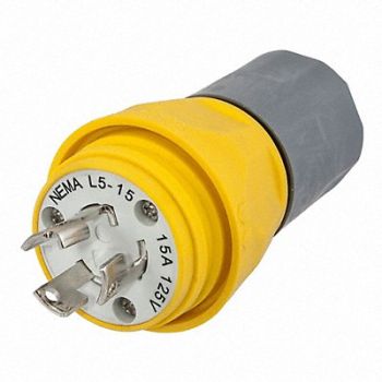 HUBBELL WT Plug L5-15P 15A 125VAC Yellow, 39AW26