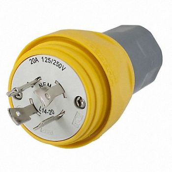 HUBBELL WT Plug L14-20P 20A 125/250VAC Yellow, 39AW35