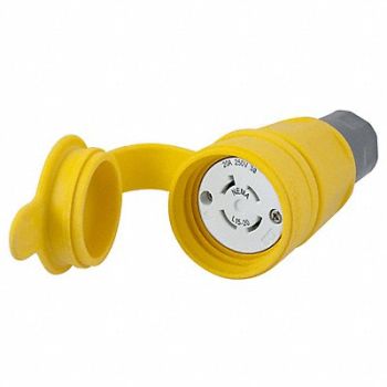 HUBBELL Connector L15-20R 20A 250VAC Yellow, 39AW43