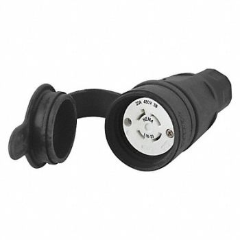 HUBBELL Connector L16-20R 20A 480VAC Black, 39AW45