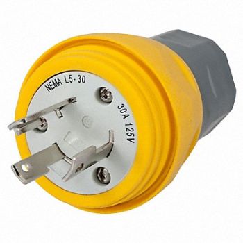HUBBELL WT Plug L5-30P 30A 125VAC Yellow, 39AW46