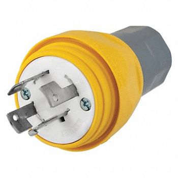 HUBBELL WT Plug Non-NEMA 20A 120/208VAC Yellow, 39AW94