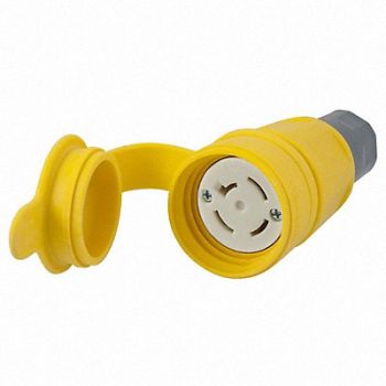 HUBBELL Connector Non-NEMA 20A 120/208VAC Yellow, 39AX02