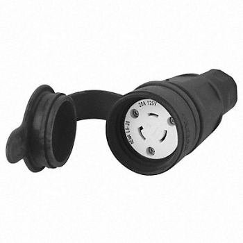 HUBBELL Connector L5-20R 20A 125VAC Black, 39AX03