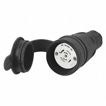 HUBBELL Connector L21-20R 20A 120/208VAC Black, 39AX06