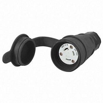 HUBBELL Connector L5-30R 30A 125VAC Black, 39AX14