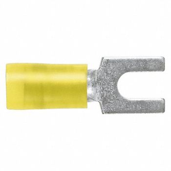 PANDUIT Fork Terminal Tin Copper Yellow PK50, 39AZ57