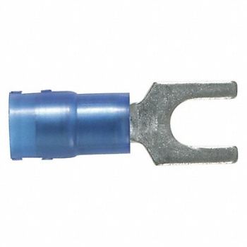 PANDUIT Fork Terminal Tin Copper Blue PK100, 39AZ71