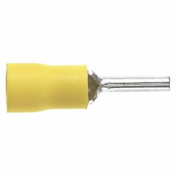 PANDUIT Pin Terminal Vinyl 12 to 10 AWG PK500, 39CA07