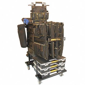 MOBILE SHOP Black Light Duty Tool Utility Cart, 39CE49