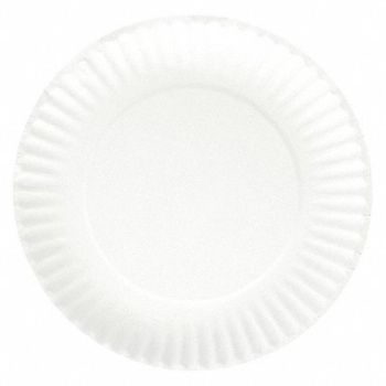 GRAINGER APPROVED Disposable Paper Plate 6 in White PK1000, 39CR67