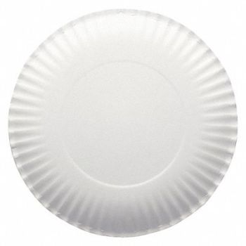 GRAINGER APPROVED Disposable Paper Plate 9 in White PK1000, 39CR71