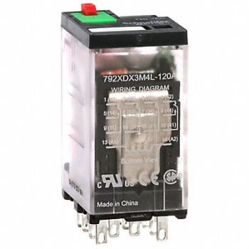 SCHNEIDER J2423 Gen Purpose Relay 14 Pin Square 120VAC, 39DL17