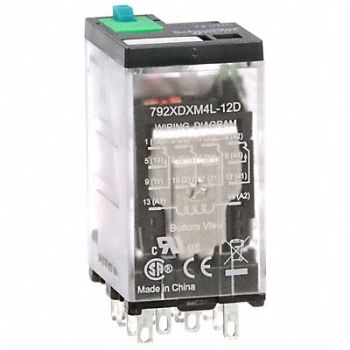 SCHNEIDER J2425 Gen Purpose Relay 14 Pin Square 12VDC, 39DL24