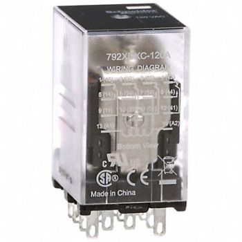 SCHNEIDER J2424 Gen Purpose Relay 14 Pin Square 120VAC, 39DL26
