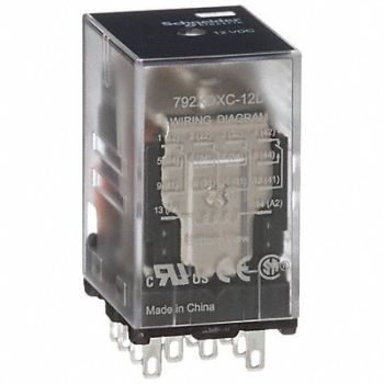 SCHNEIDER J2424 Gen Purpose Relay 14 Pin Square 12VDC, 39DL28