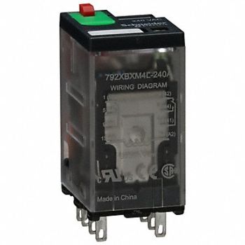 SCHNEIDER J2421 Gen Purpose Relay 8 Pin Square 240VAC, 39DL34