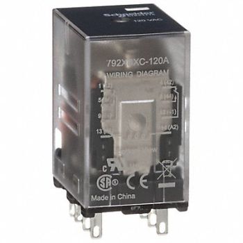 SCHNEIDER J2420 Gen Purpose Relay 8 Pin Square 120VAC, 39DL37