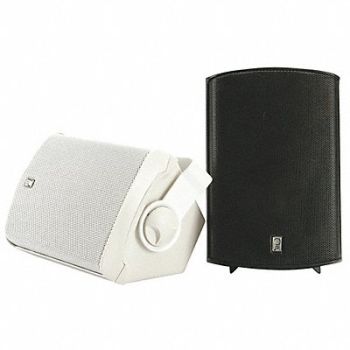 POLY-PLANAR Outdoor Box Speakers White 4-3/4in.D PR, 39DN65