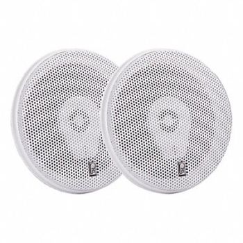 POLY-PLANAR Outdoor Speakers White 2-1/2in.D 100W PR, 39DN76