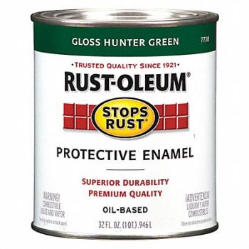RUST-OLEUM Enamel Paint Hunter Green Solvent, 39DP16