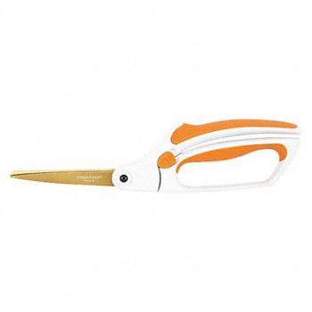 FISKARS Scissors 10in L Orange/Gray Ambidextrous, 39DT64