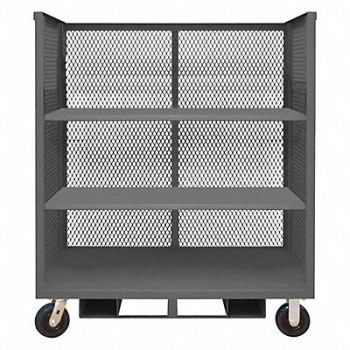 GRAINGER APPROVED 3 Sided Mesh Cart 3 Shelves 3600 lb., 39E658