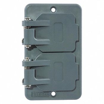 HUBBELL WIRING DEVICE-KELLEMS Watertight Cover For Duplex Receptacle, 39EA01