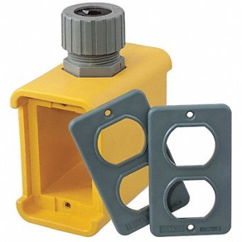 HUBBELL WIRING DEVICE-KELLEMS Portable Outlet Box 5.00 L Thermoplastic, 39EA06