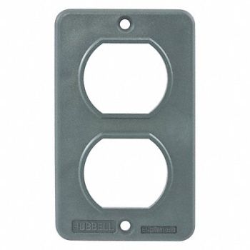 HUBBELL WIRING DEVICE-KELLEMS Outlet Box Plate For Duplex Receptacle, 39EA07