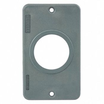 HUBBELL WIRING DEVICE-KELLEMS Outlet Box Plate For 1.39 In Dia Device, 39EA08