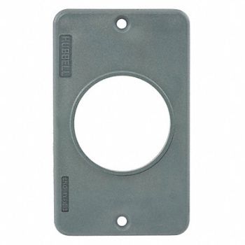 HUBBELL WIRING DEVICE-KELLEMS Outlet Box Plate For 1.56 In Dia Device, 39EA09