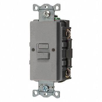 HUBBELL GFCI Receptacle 20A 125VAC 5-20R Gray, 39EA28
