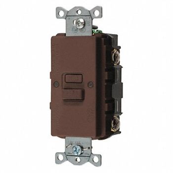 HUBBELL GFCI Receptacle 20A 125VAC 5-20R Brown, 39EA30