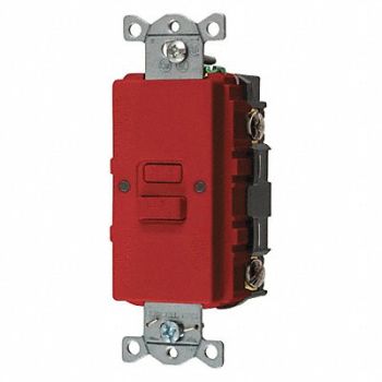 HUBBELL GFCI Receptacle 20A 125VAC 5-20R Red, 39EA31