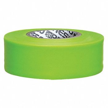 GRAINGER APPROVED Flagging Tape Fluorescent Lime 1-3/16 W, 39EN79