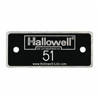 HALLOWELL NmbPlt 51 to 100 Blk w/Wht Lettering, 39EP17