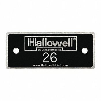 HALLOWELL NmbPlt 26 to 50 Blk w/Wht Lettering, 39EP19