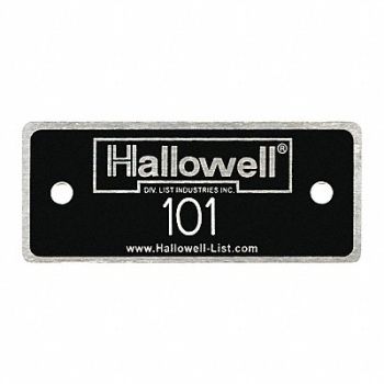 HALLOWELL NmbPlt 101 to 200 Blk w/Wht Lettering, 39EP20