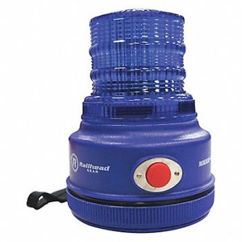 RAILHEAD GEAR Warning Light Blue LED 2 D Batteries, 39F078