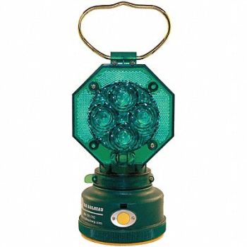 RAILHEAD GEAR Safety Light Green LED 2 D Batteries, 39F085